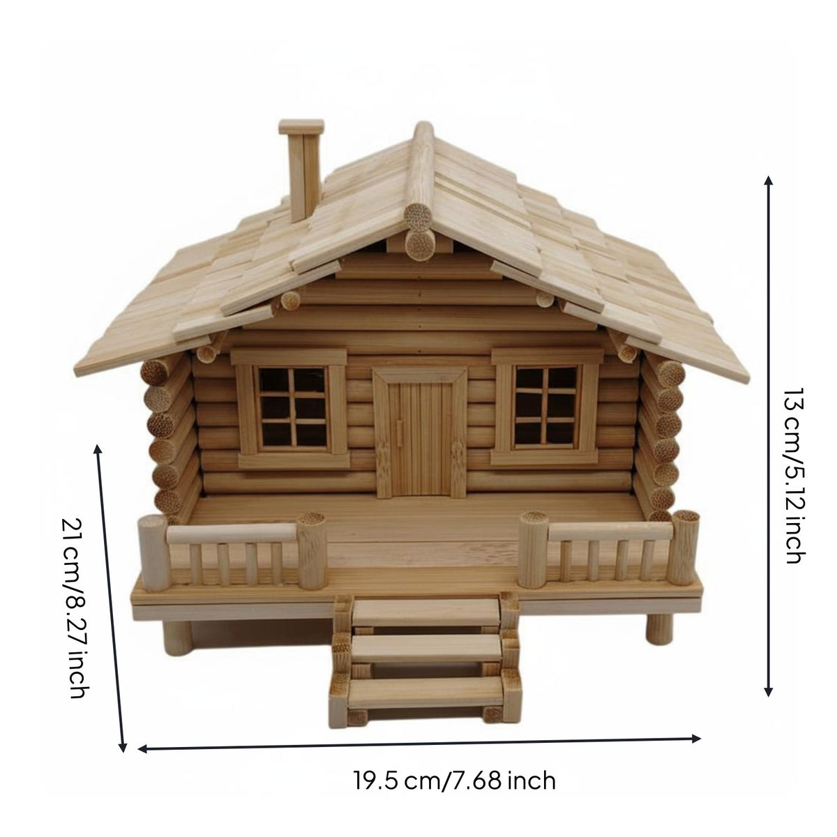 DIY Bamboo House Kit Creative Gift Wooden Tiny House Model for Hobbyists, Adults