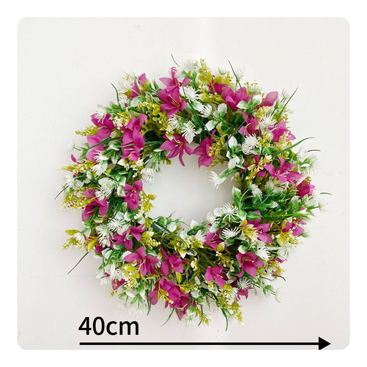 Artificial Flower Wreath Lifelike Design Blooming Floral Wreath Vibrant Colors