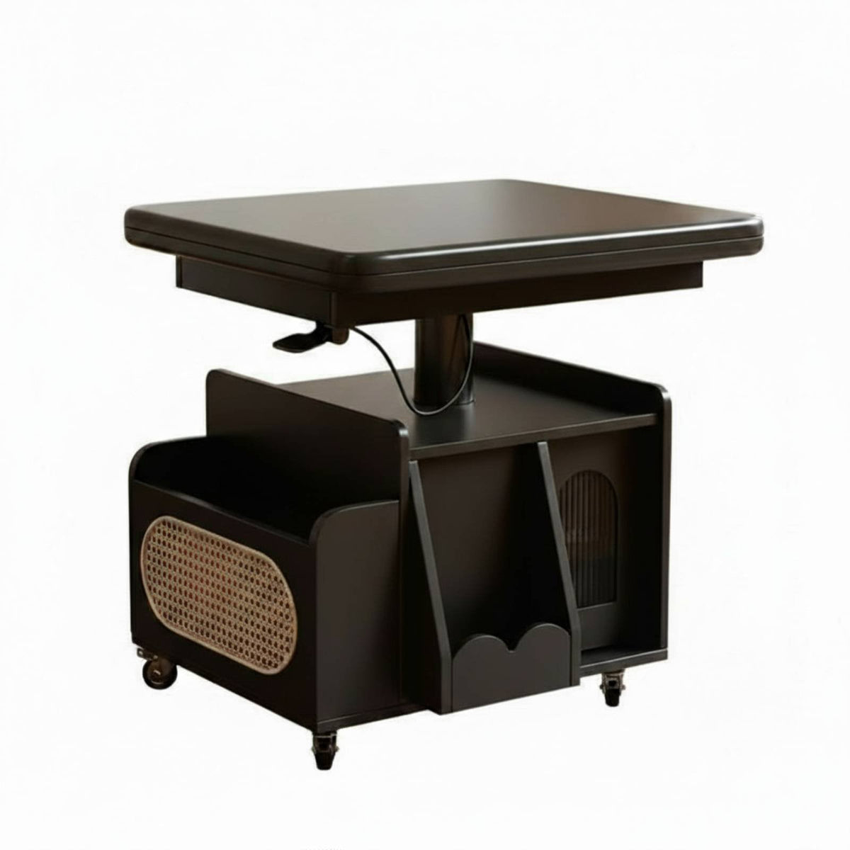 Height-Adjustable Coffee-to-Dining Table Multi-Functional Household Furniture Space-Saving Mobile with Locking casters
