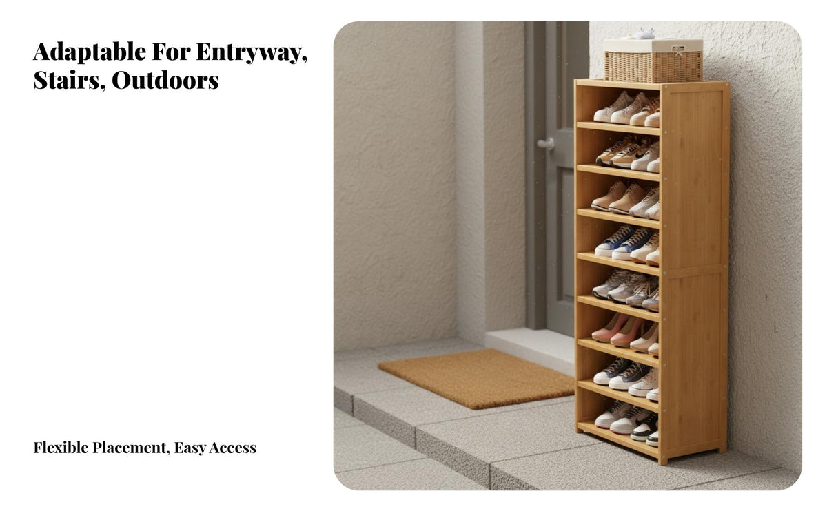Space-Saving Tall Narrow Shoe Rack Sturdy Construction Narrow Shoe Unit Easy Assembly Dustproof Design for Apartment Dwellers, Homeowners, Families, Entryway, Hallway, Bedroom, Corner