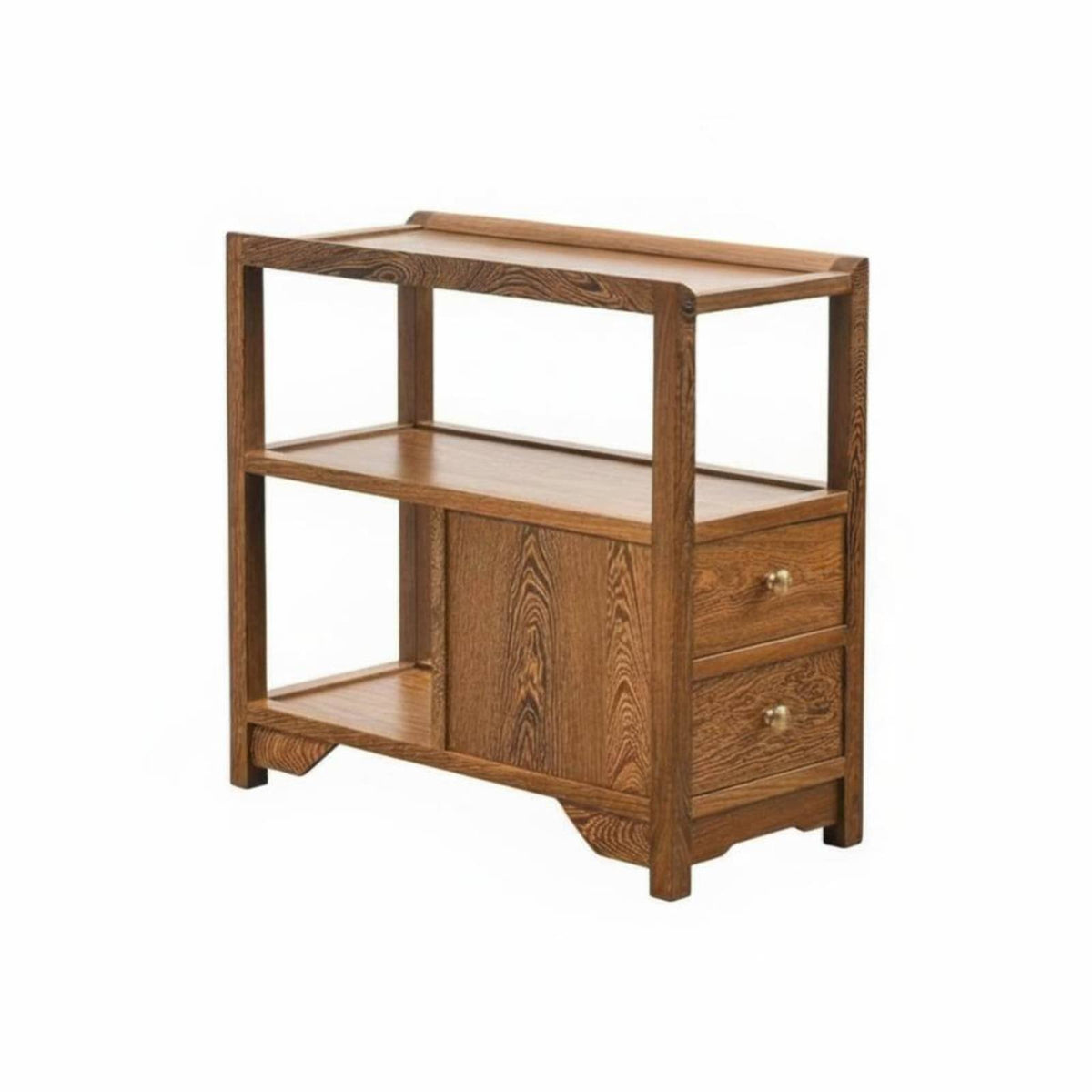 Chinese & aesthetic dual-level Square Table unobstructed Shelf Design 2-Tier Square Table Hollow Carving tea set stand adaptable Use for Apartment Dwellers, Interior Decorators, Homeowners, Living Room, Reception Area, adjacent to Sofa, Office
