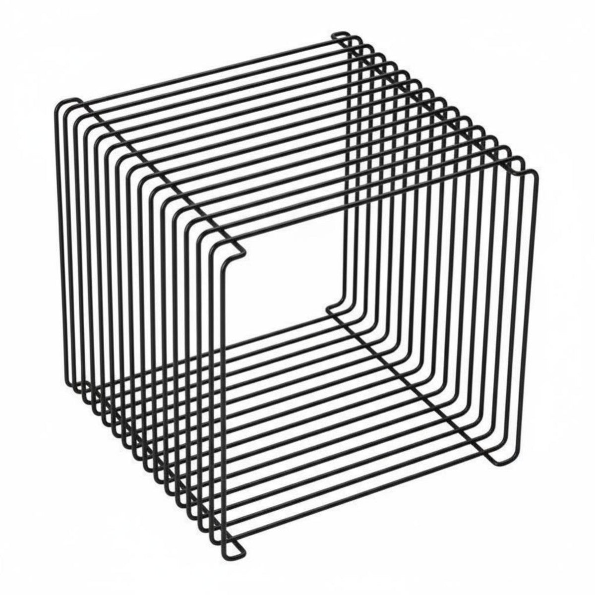 Hollow Cube End Table Multi-Functional Metal Wire Cube Table Floor-Standing Minimalist Iron Rod Shelf for Living Room, Bedroom, Entryway
