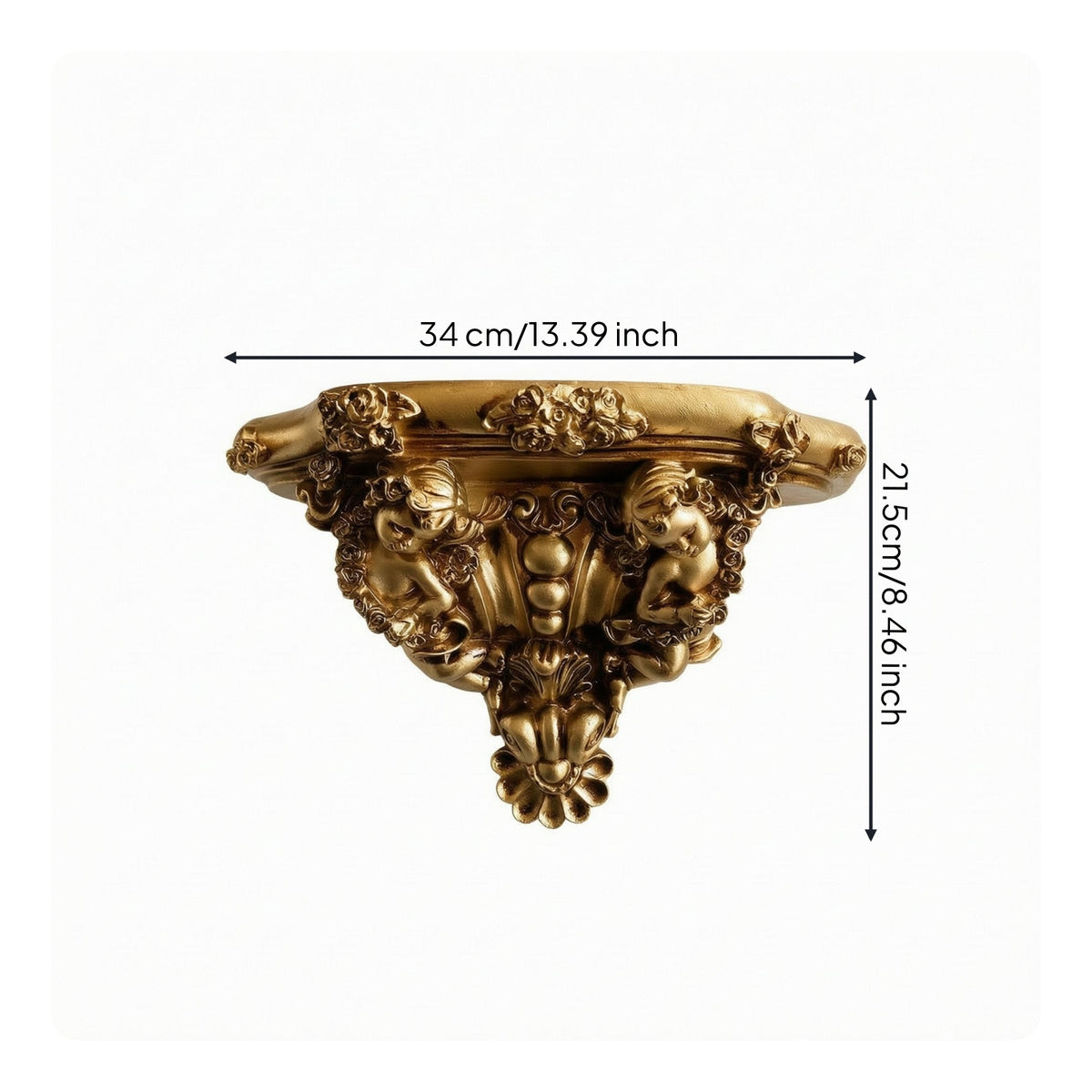 Decorative Resin Wall Shelf Space-Saving Ornate Hanging Rack Easy to Install