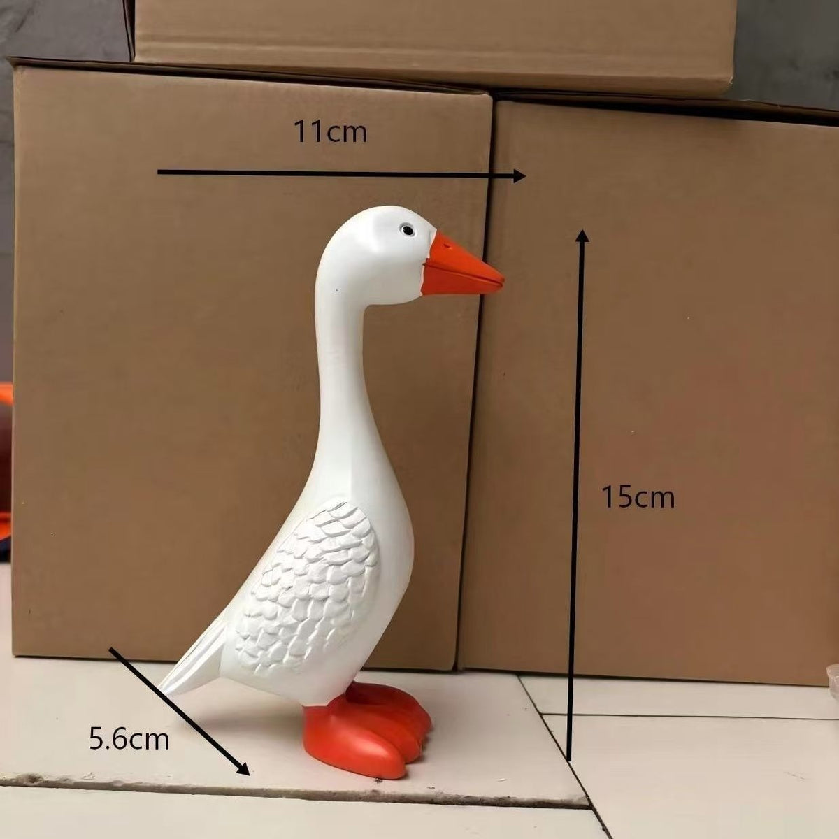 Nordic Style Resin White Goose Figurine Creative Home Decor Office Desk Simulated Animal Ornament