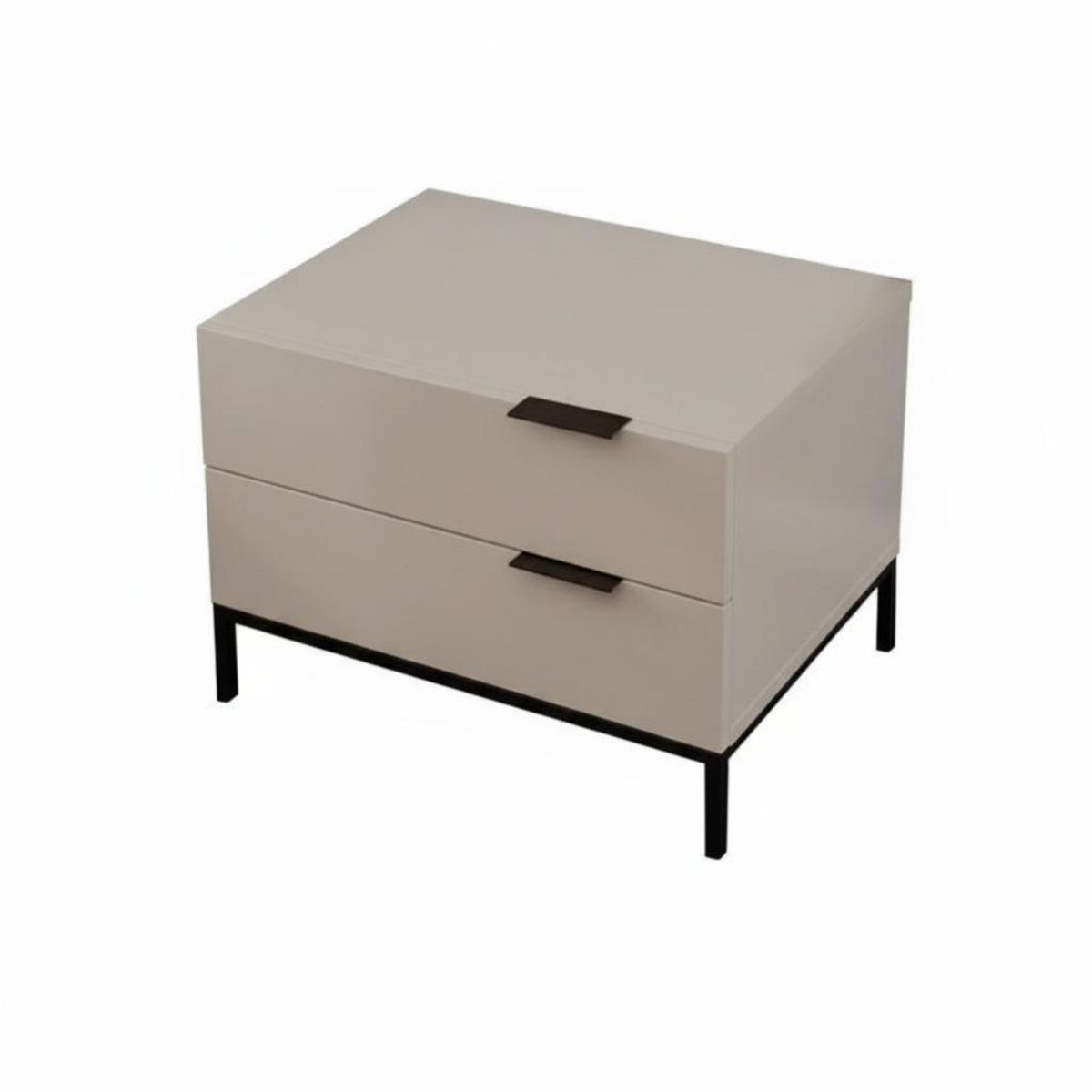 2-Drawer End Table Minimalist Design Nightstand Effortless Sliding Drawers Sturdy Construction for Homeowners, Guest Room
