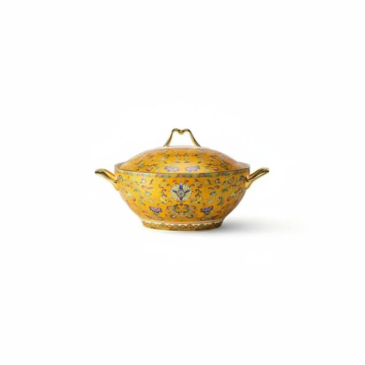 Bone China Bowl, Gold Rim Enamel, Chinese Style Dinnerware Set, Household Gift, Large and Small Bowls, Soup Pasta Bowl