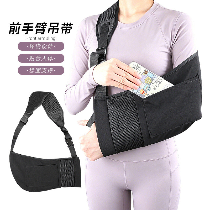 Adjustable Arm Sling with Phone Pocket and Thumb Fixation Strap