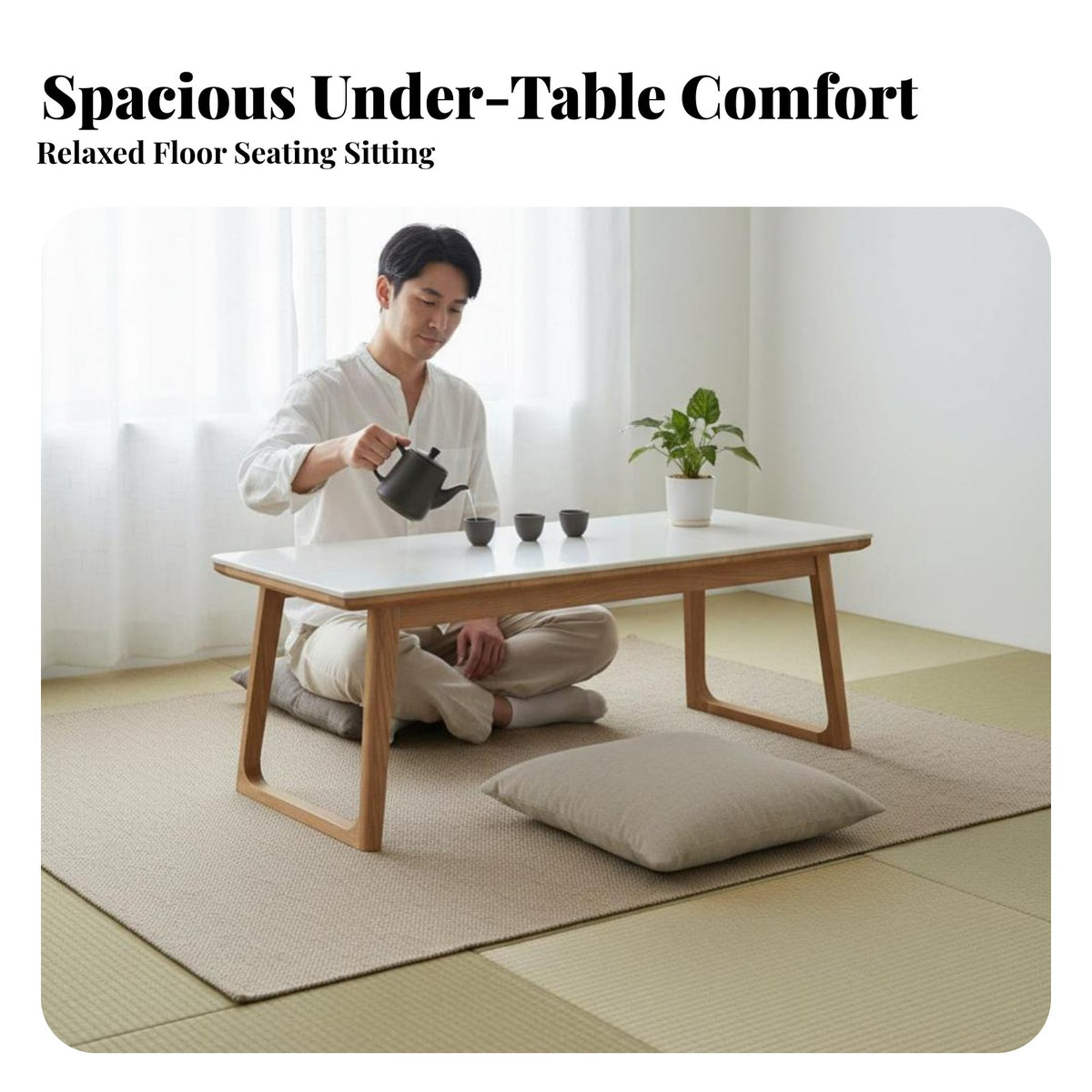 Sintered Stone Top double-tierlevel Rectangular Table sturdy Wood Frame Living Room Furniture Small Space space-efficient Household Furnishing Modern Design for Apartment Dwellers, Homeowners, Office Workers, Home, Lounge Area, Bedroom
