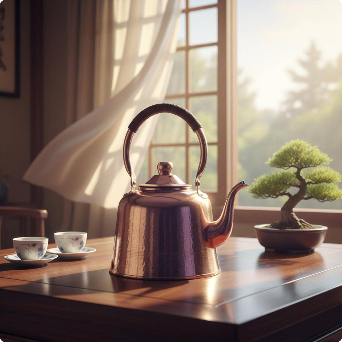 Stovetop Copper Teapot Easy to Pour Copper Stovetop Kettle Kitchenware for Home Use