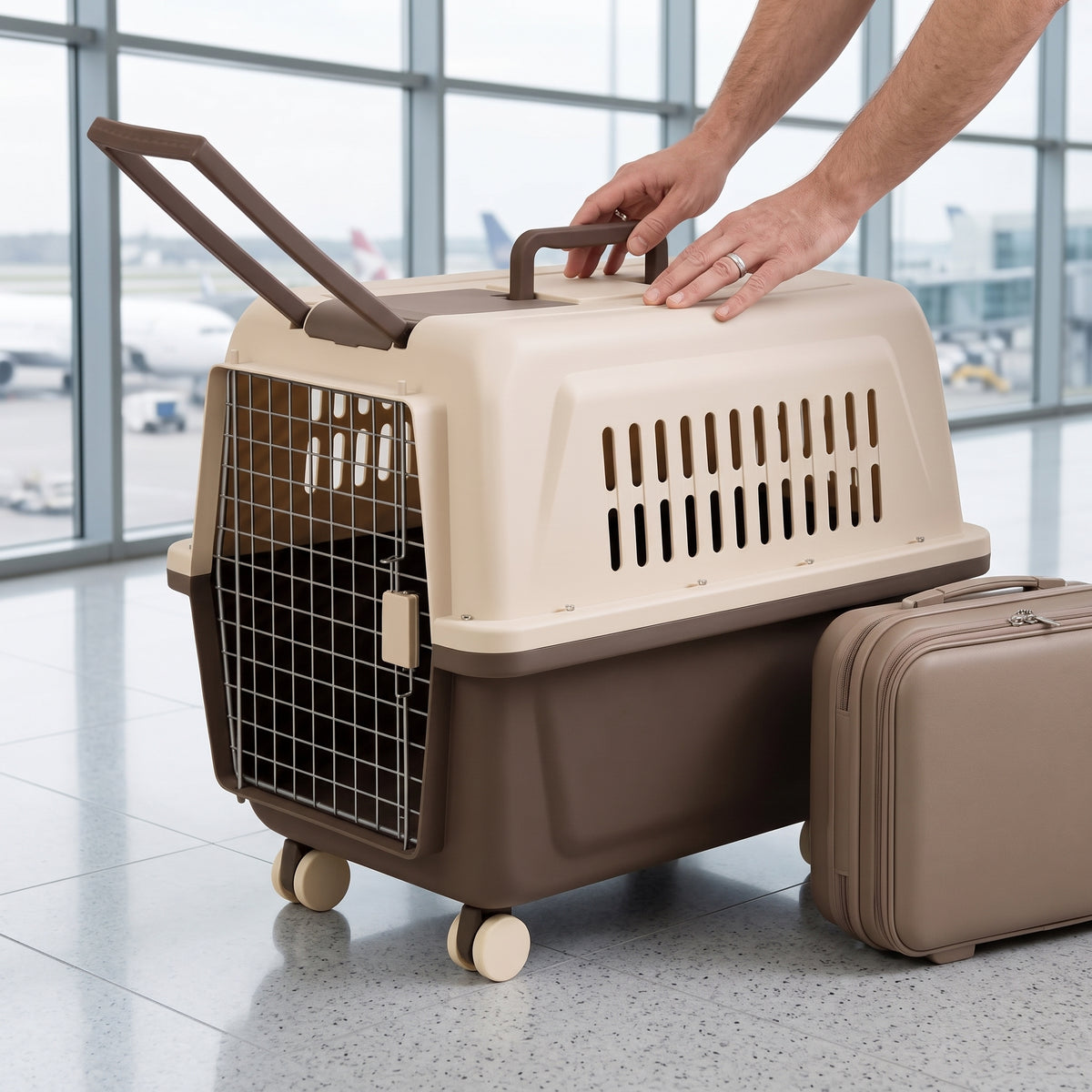 Pet Carrier Airline Approved Travel Crate for Cats Small Dogs Rabbits Large Dogs Portable