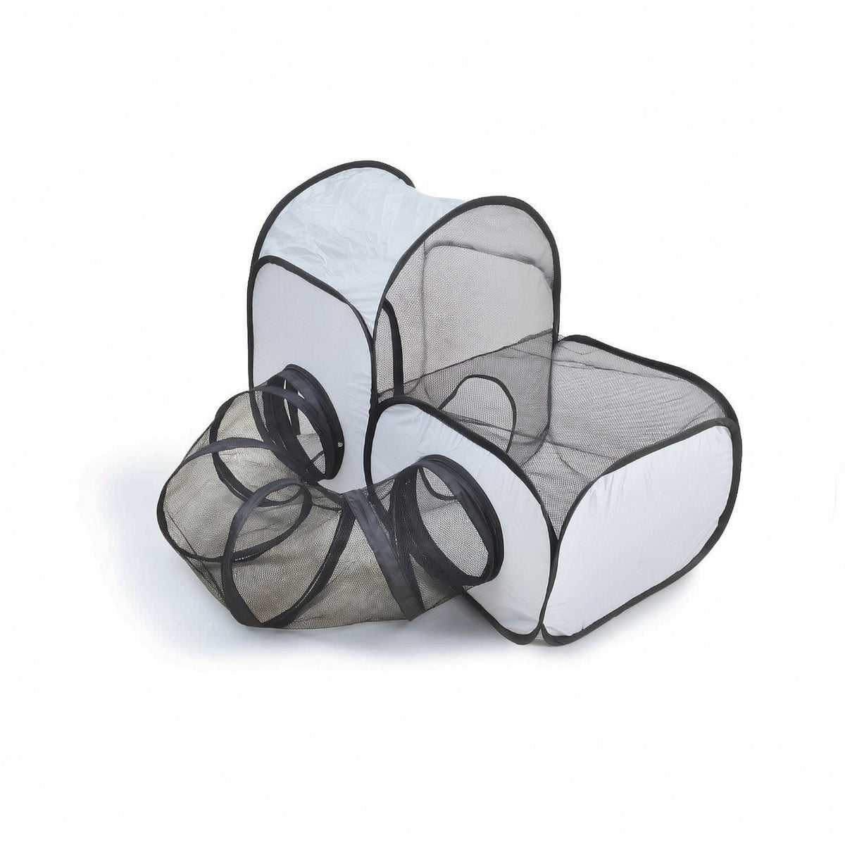 Ventilated Mesh Pet Playpen with Tunnel Portable Cat Tent with Tunnel Lightweight Foldable Dog Playpen Breathable for Cats, Travel