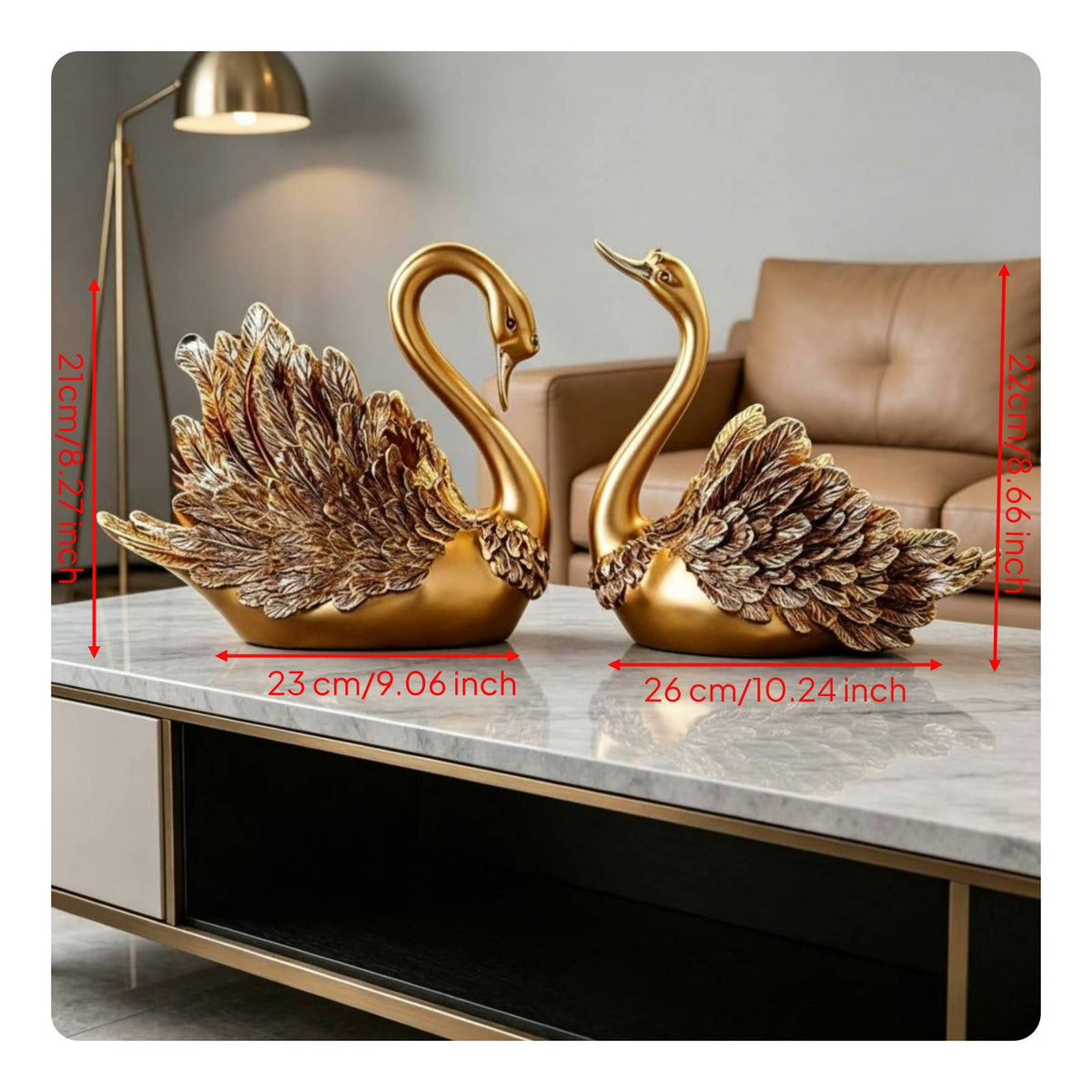 2 Pieces Elegant Bottle Holders Detailed Craftsmanship Swan Couple Figurines Synthetic Resin Home Decor Decorations for Living Room, Entryway