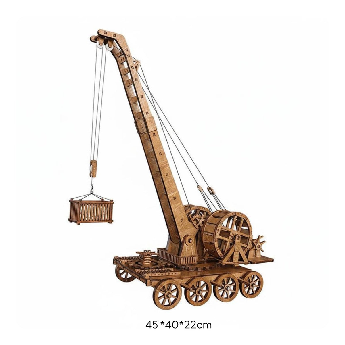 Wooden Crane Model Kit Stress Relief Toy Historical Machine Model Kit for Adults