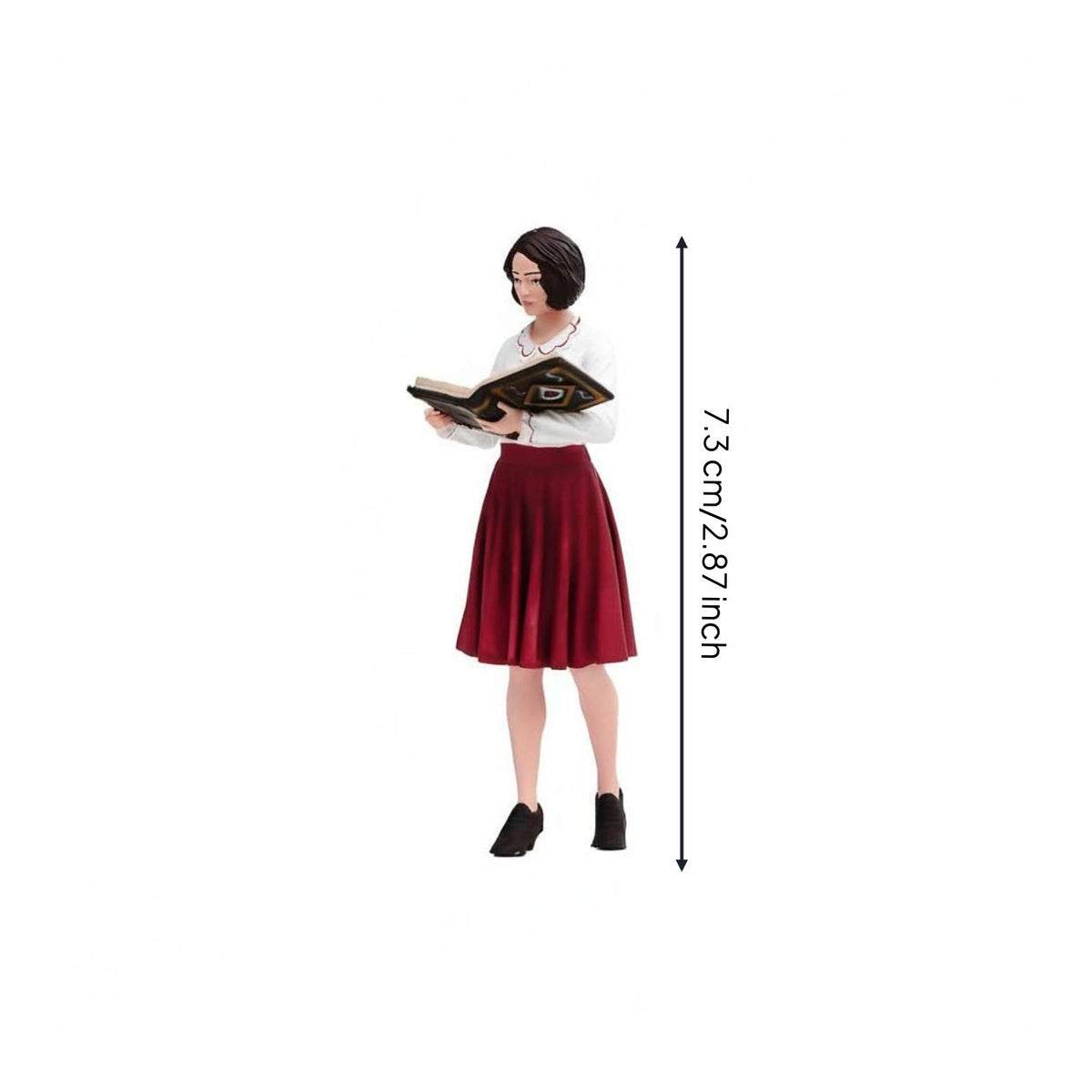 Female Librarian Figurine Finely Detailed Woman Reading Book Miniature Resin Woman Figure for Sand Tables