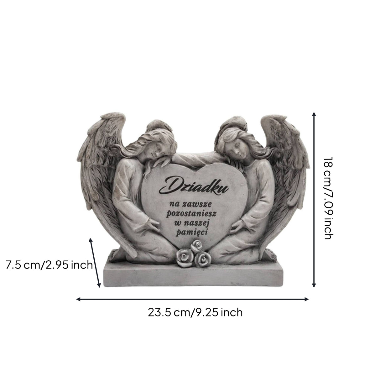 Angel Statue Peaceful Memorial Plaque with Angels Inspirational for Grave