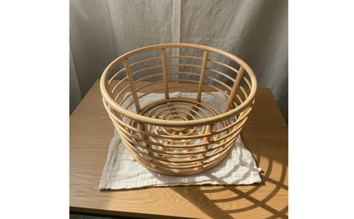 Vintage Design Rattan Posing Basket Gentle Material Baby Photo Prop Handmade Rattan Baby Basket for Newborns