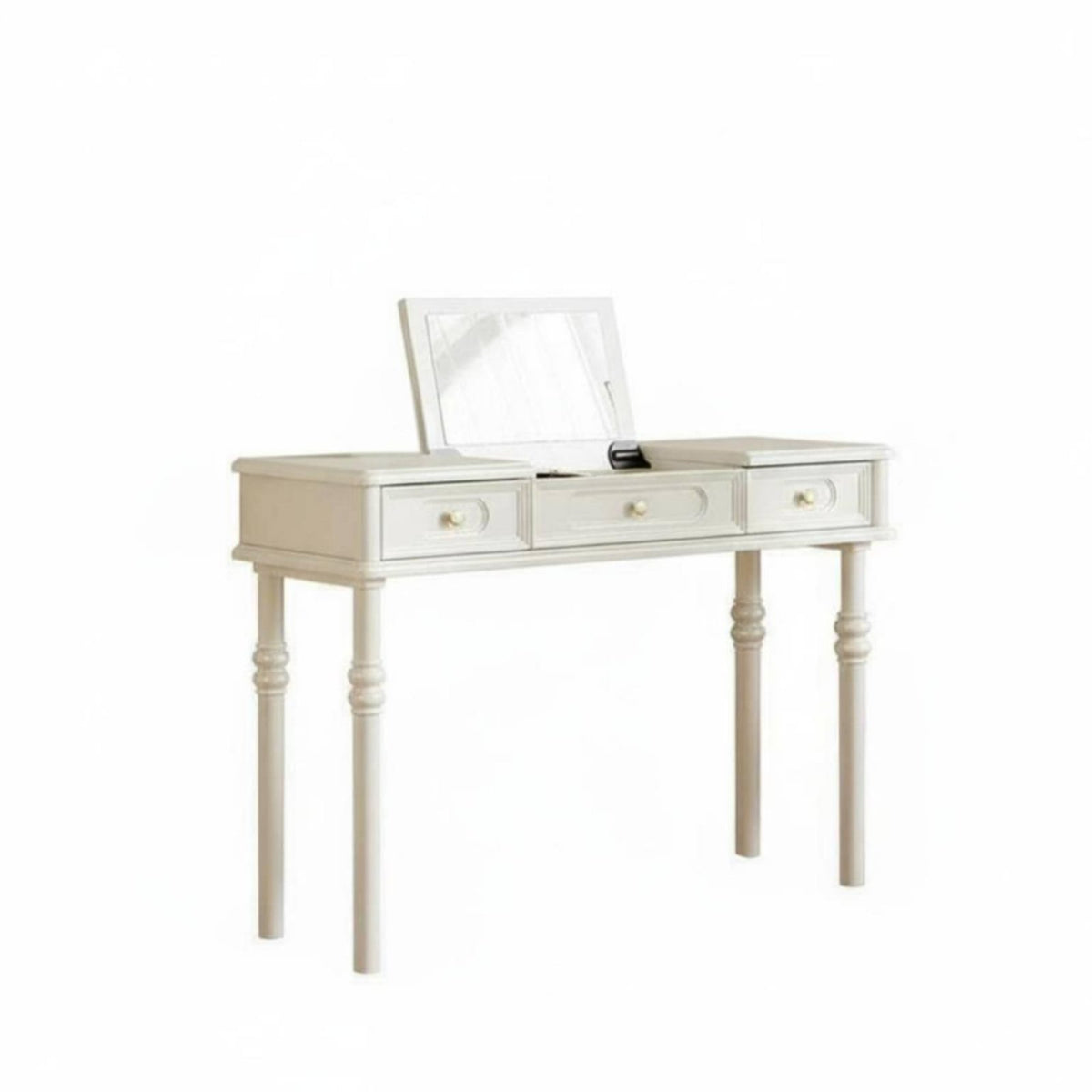 chest Desk Combo French design Multi-Drawer Dressing Console Creamy pale Finish Space-Saving for Walk-in Closet, Home Office