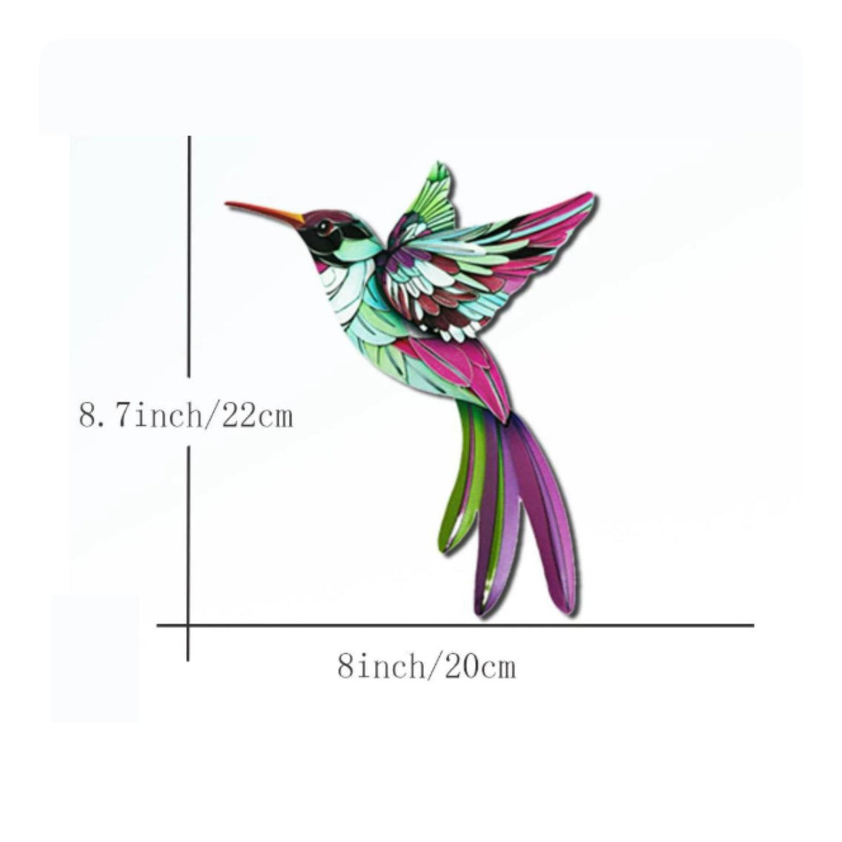 4 Pieces Metal Hummingbird Wall Decor Waterproof Metal Bird Hanging Ornament