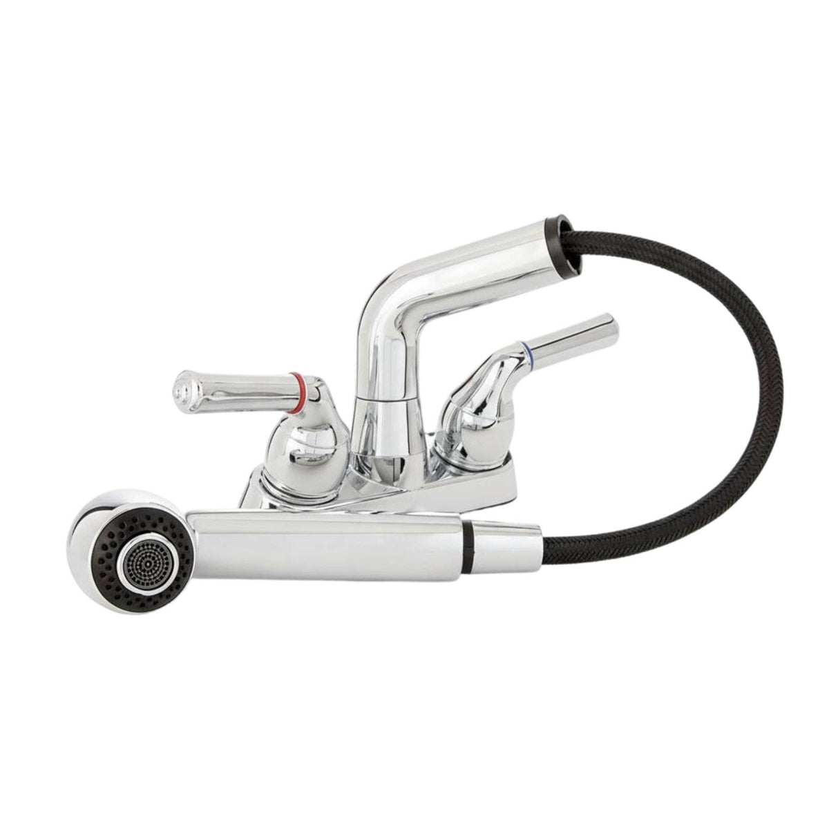 2 Handle Pull-out Faucet ADA Compliant RV Kitchen Faucet Garden Hose Compatible Plumbing Fixture