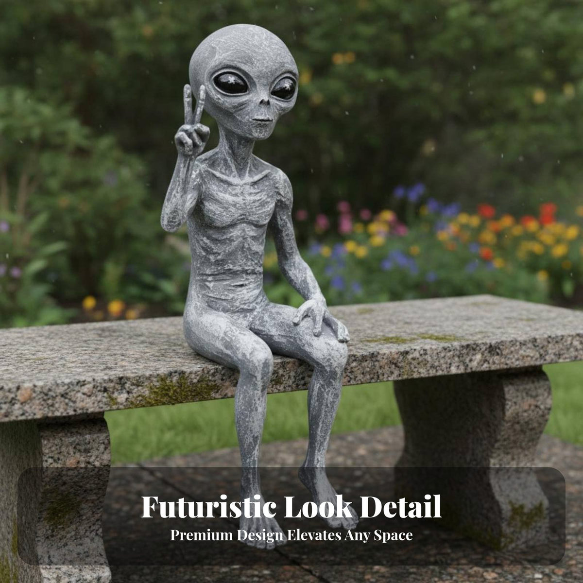 Alien Figurine Resin Alien Garden Ornament Novelty Gift Sculpture for Enthusiasts