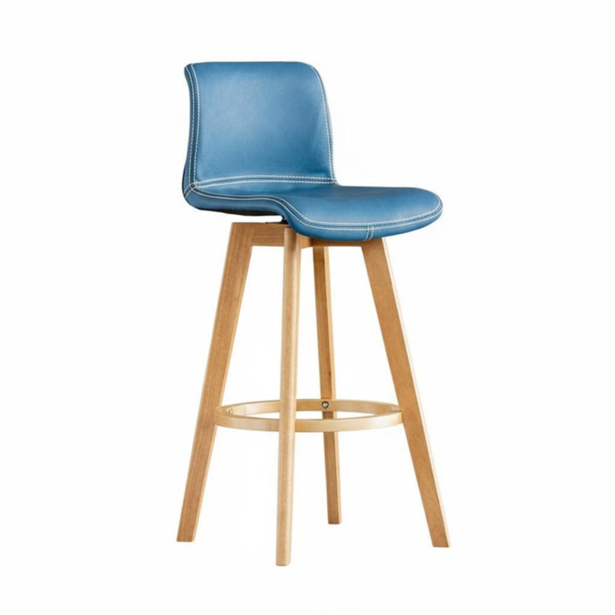 Rotating Bar Stool with Spine Supportrest Footrest Included Counter Chair Stable Base Vintage Design for Homeowners, Bistro