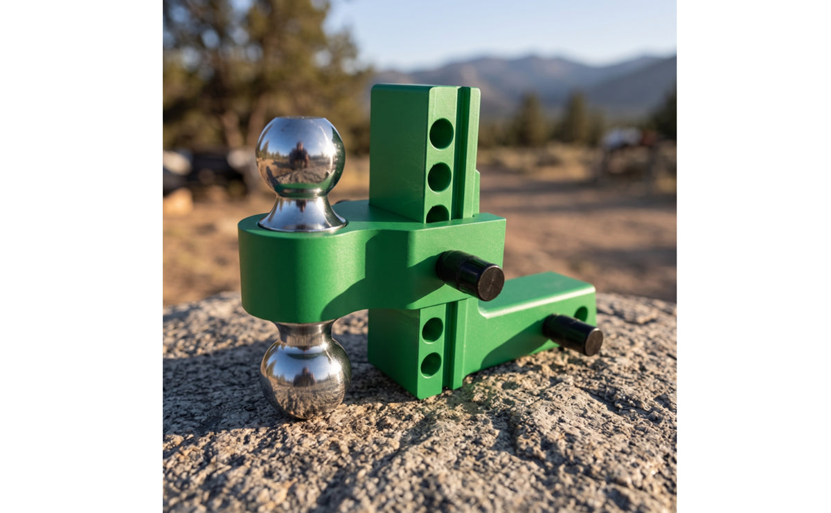 Adjustable Ball Mount with Dual Balls Aluminum Trailer Hitch with Dual Balls Lockable Adjustable Trailer Hitch for Rv Owners, Road Trips