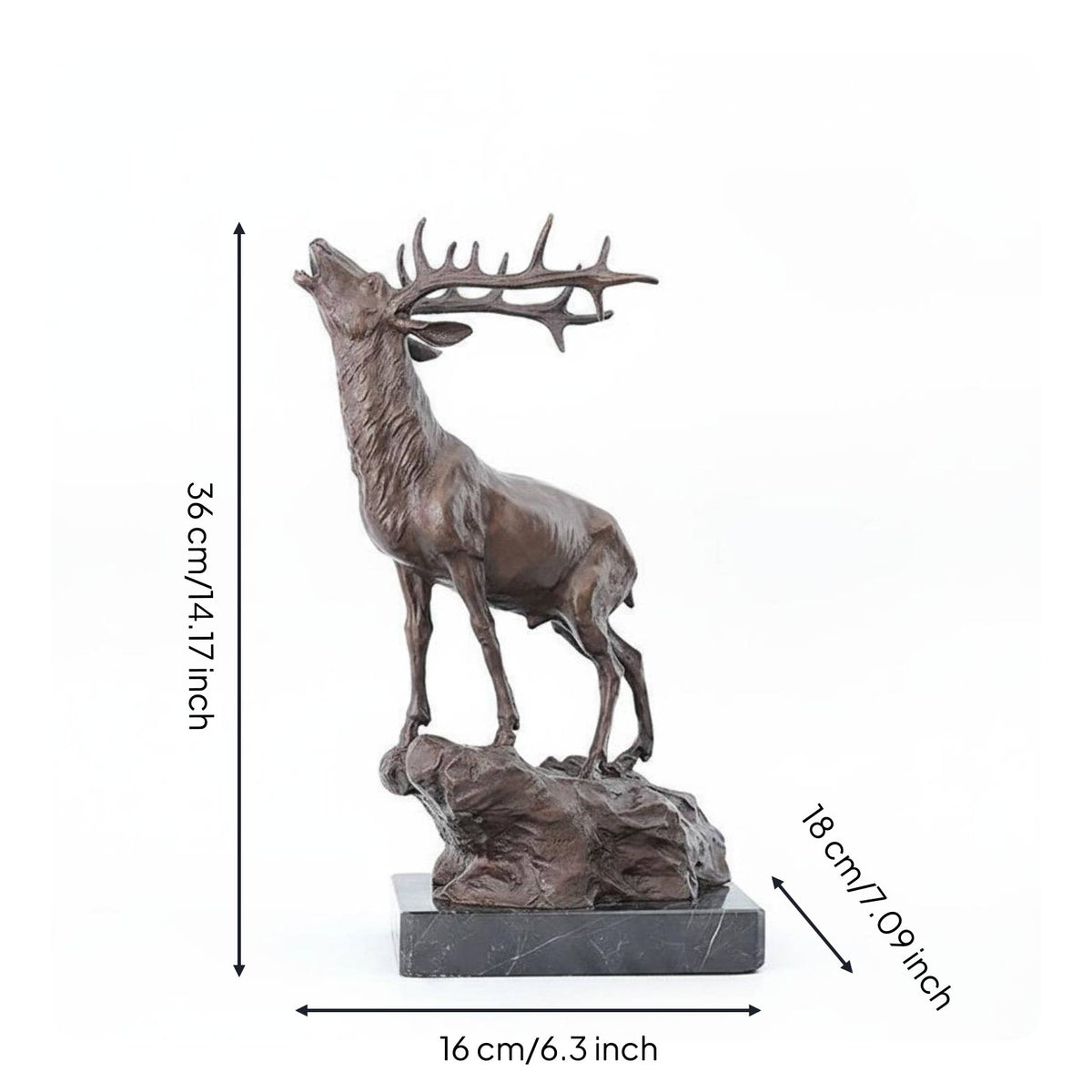 Bronze Deer Sculpture Polished Finish Bronze Deer Figurine Hand-Finished Home Decor for Gift
