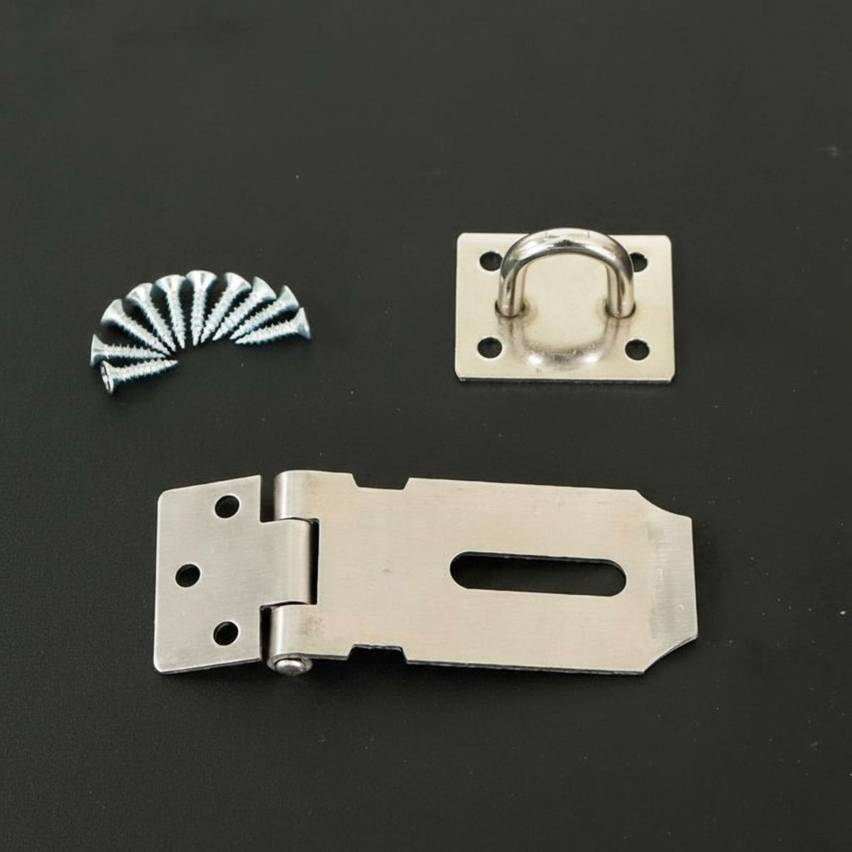 Stainless Steel Door Lock Hasp, Protected Cabinet Drawer Latch, sturdyDuty Security Latch for Home, Office, Garage