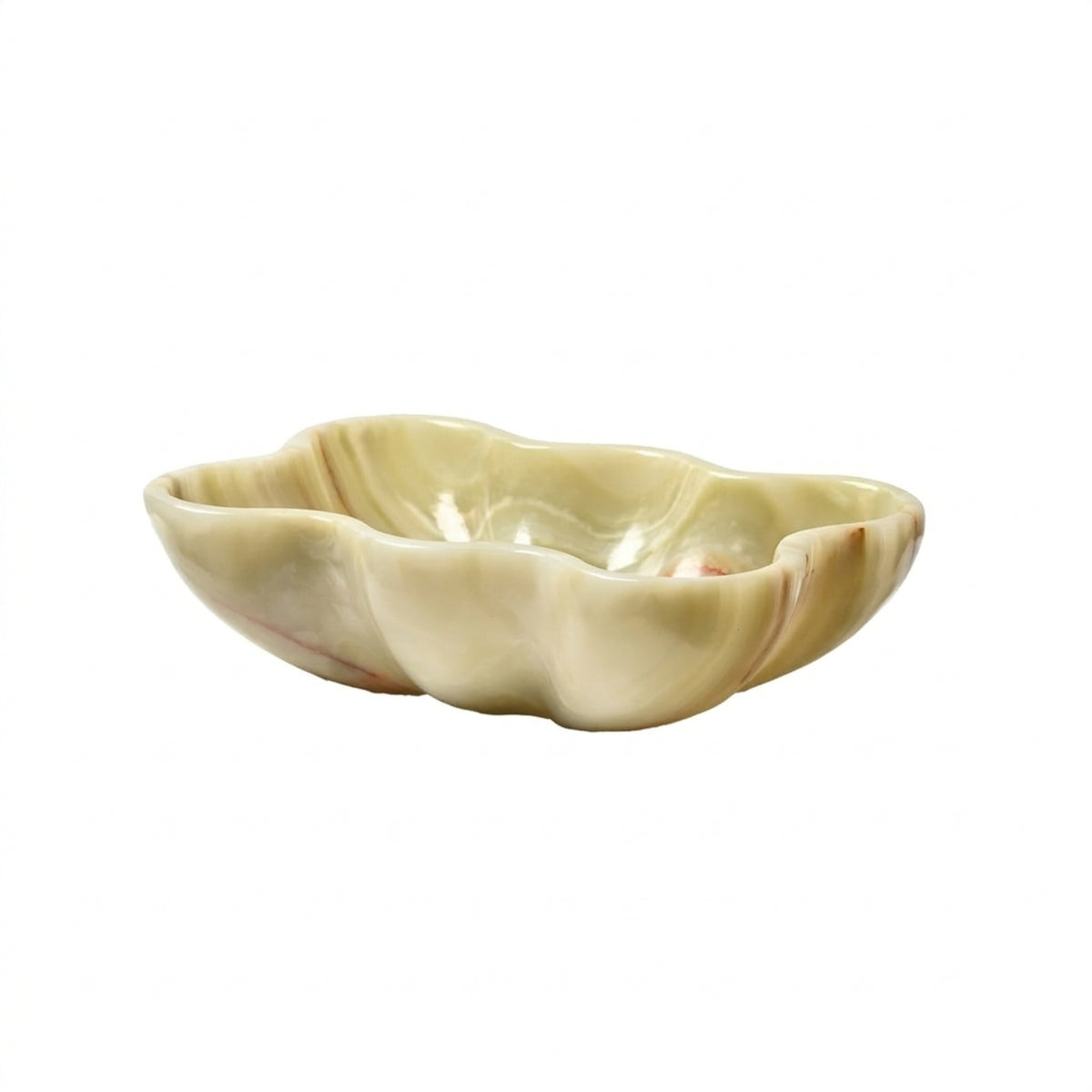 Mineral Fruit Tray Glossy Stone Decorative Bowl Multi-Functional Tabletop Display Tray for Centerpiece