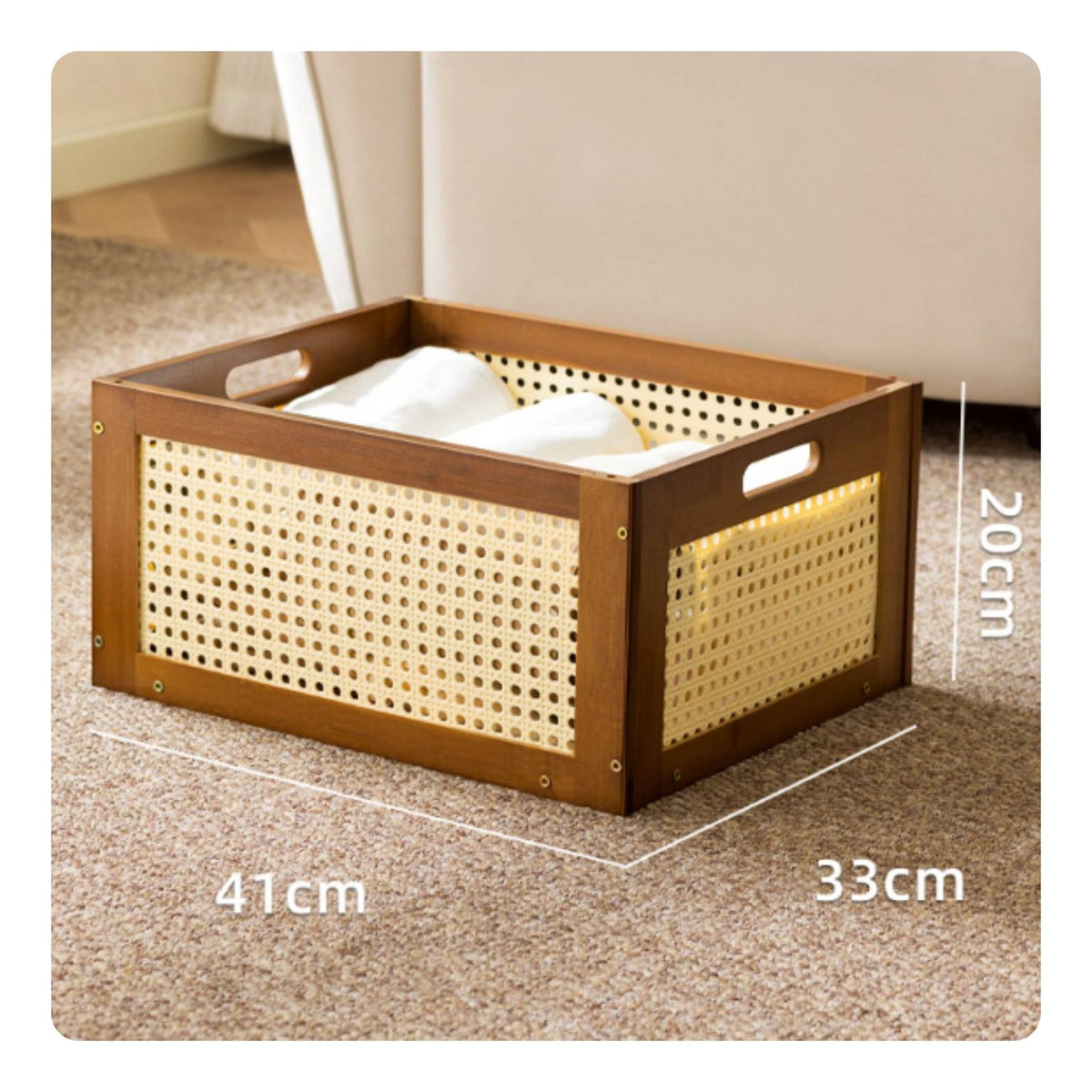 Boho Rattan Laundry Hamper Decorative Rattan Clothes Basket Breathable