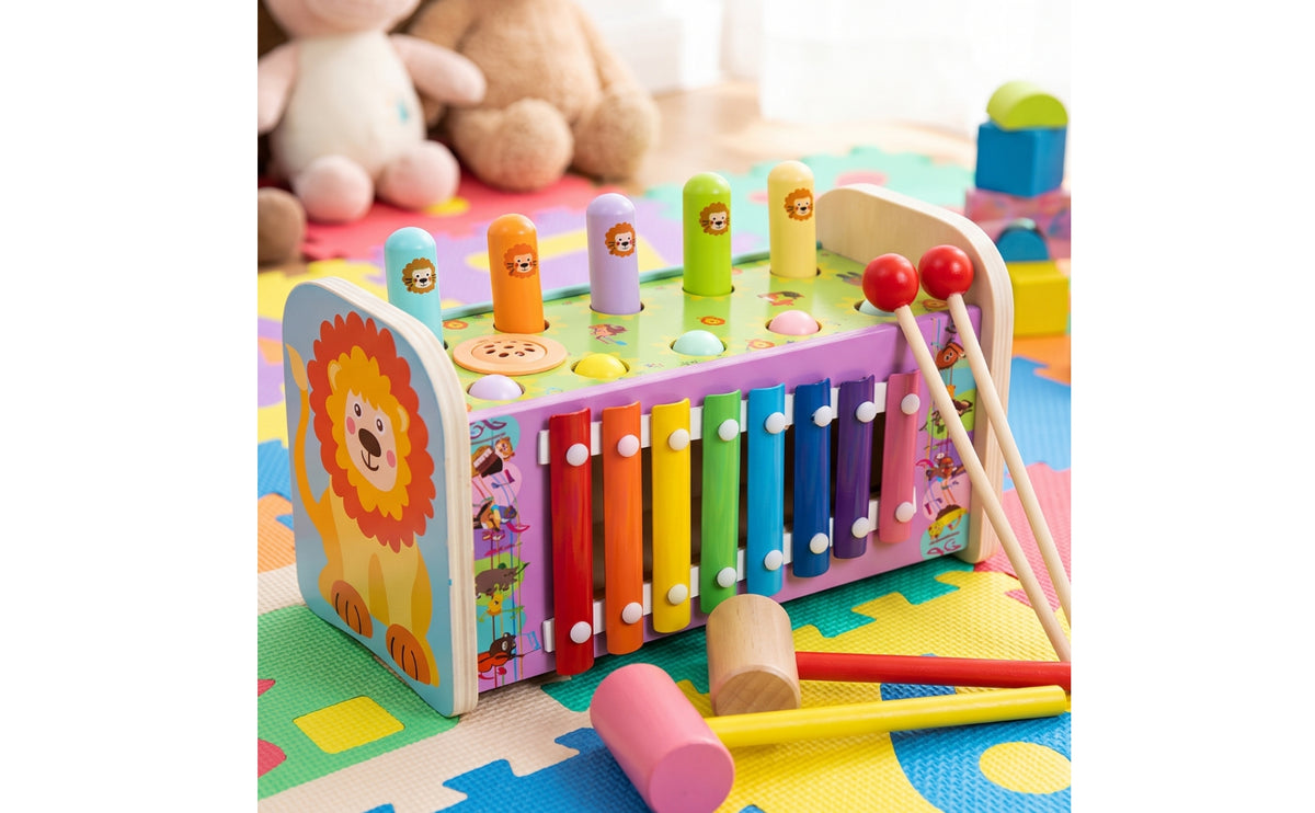 Educational Whack a Mole Game Learning Whack-Apeg Toy Preschool Pounding Bench Sensory for Playroom
