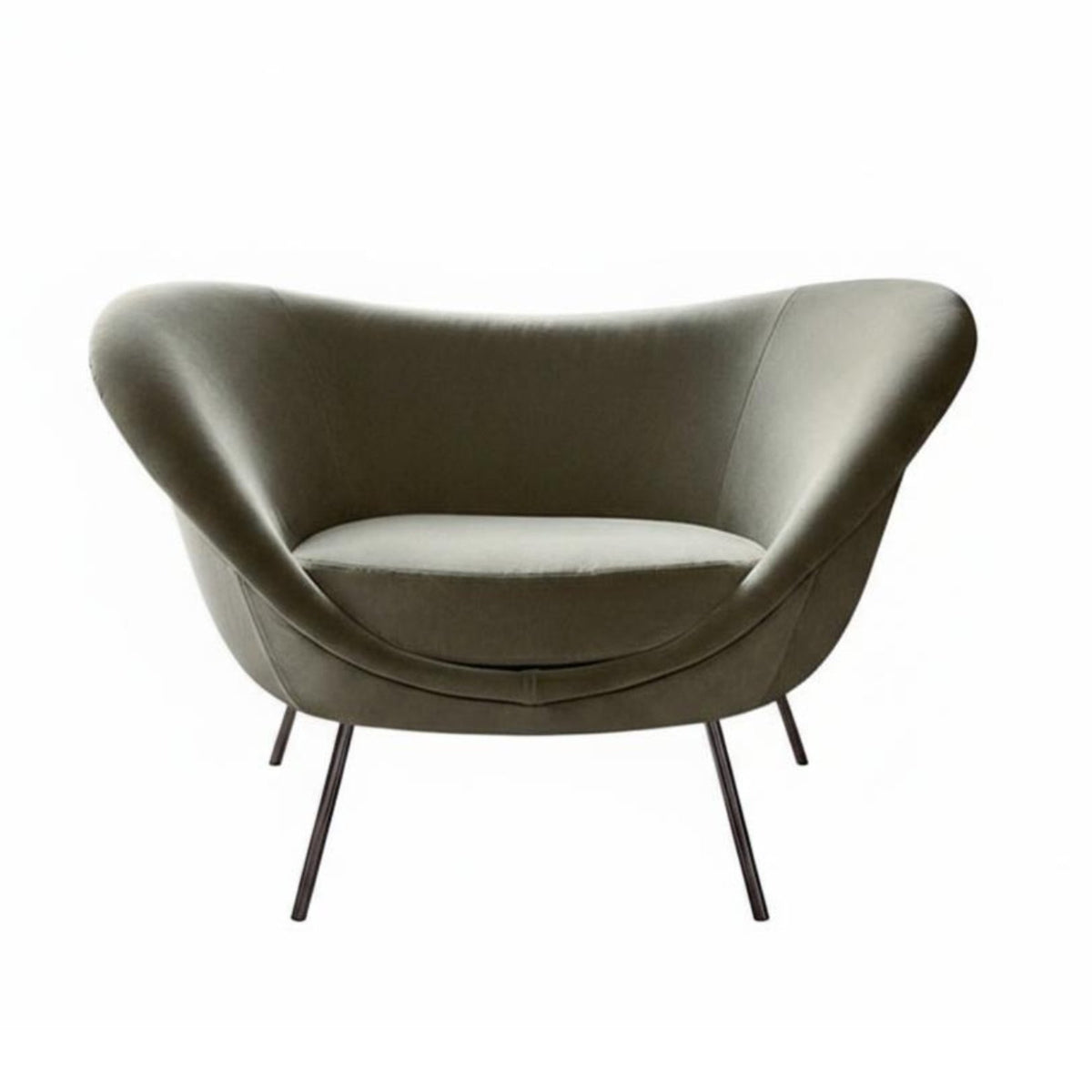 Sculptural S-Chair Italian Design Upholstered Armchair Light Luxury Minimalist Aesthetic for Readers, Bedroom, Apartment, Office