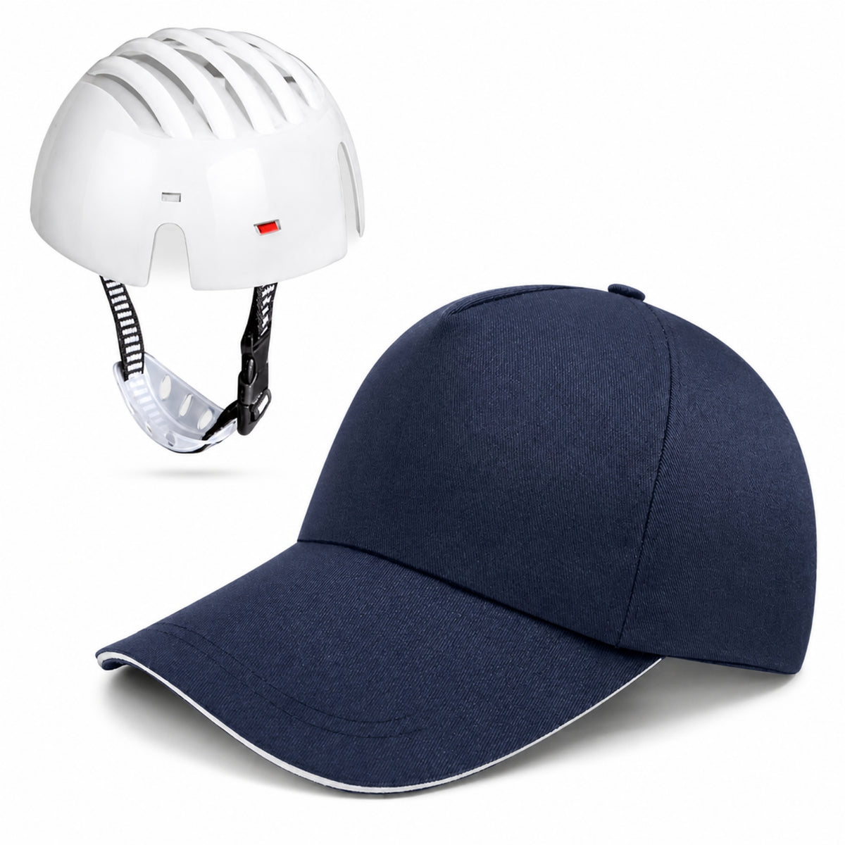 Adjustable Bump Cap with Chin Strap Low-Profile Design Short Brim Bump Cap Lightweight Hat for Construction Sites