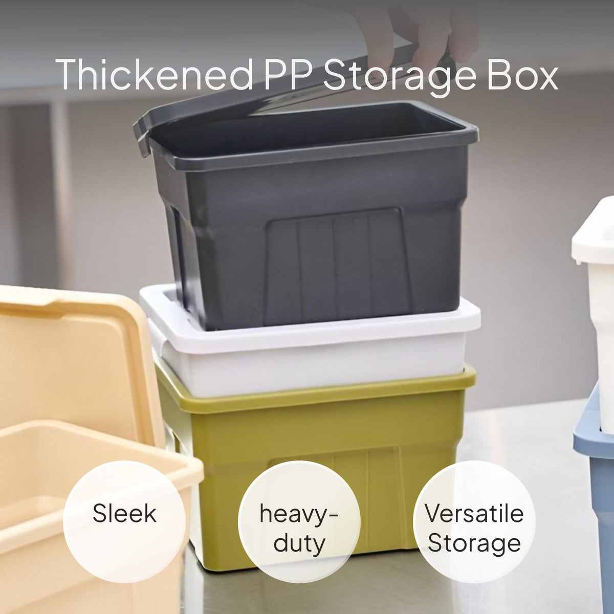 Industrial Storage Box, Stackable Plastic Organizer