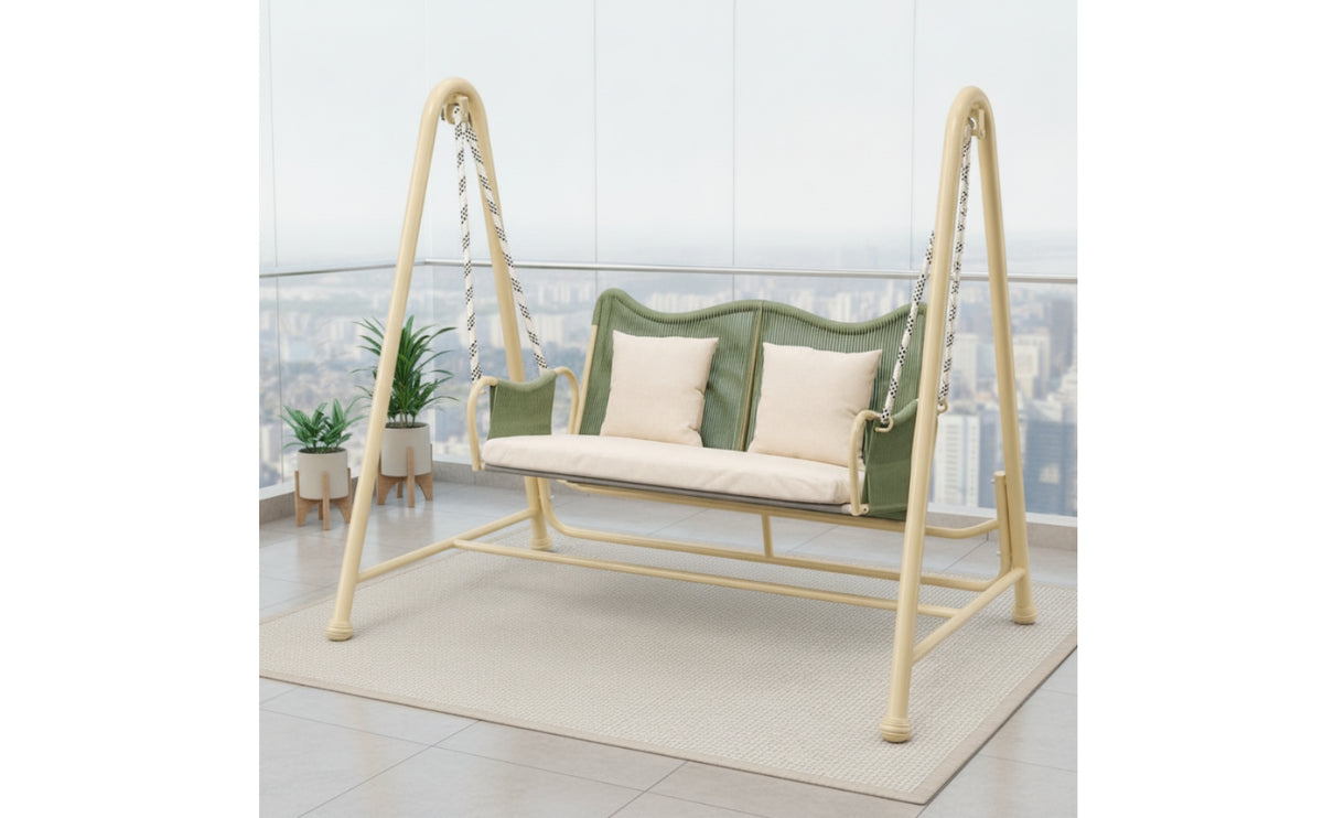 Two-Seat Swing Chair Double Hanging Swing Chair Outdoor Furniture for Couples, Families, Garden, Balcony, Backyard