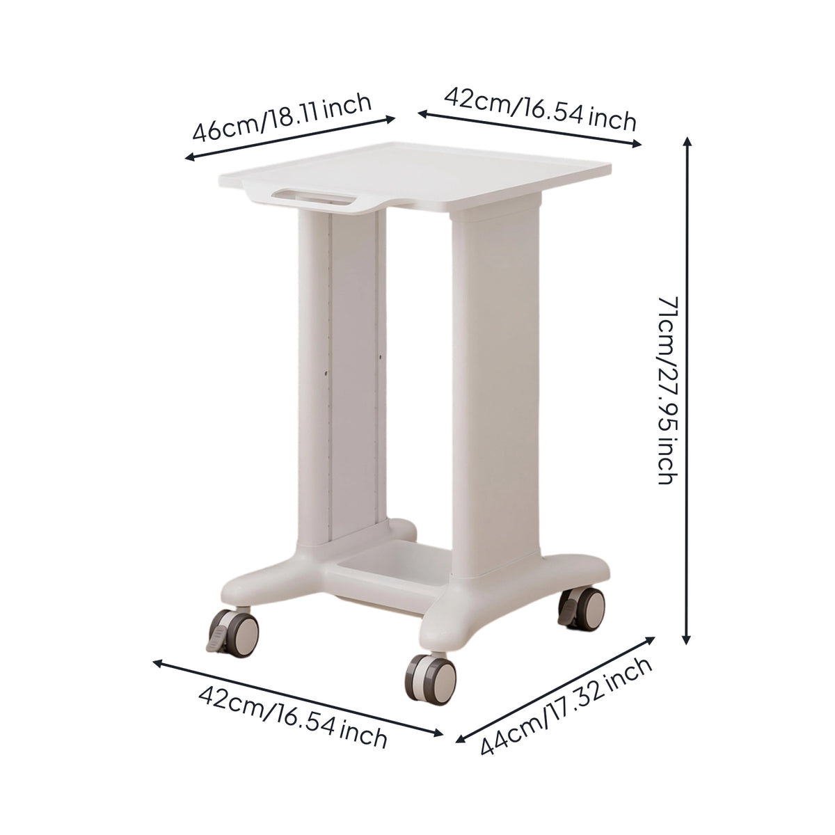 Mobile Storage Trolley with Drawers Minimalist Esthetician Cart Non-Slip Salon Trolley Rounded Corners for Bedroom