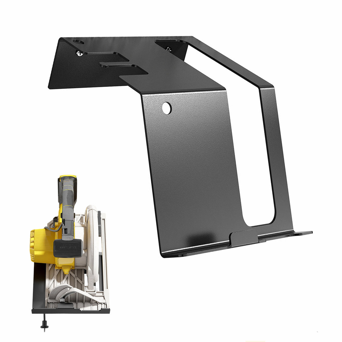 Wall-Mounted Circular Saw Holder Heavy-Duty Steel Electric Tool Storage Rack for Most Circular Saws for Workshop