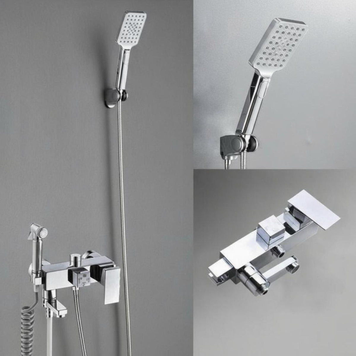 Brass rain shower set, 3 modes