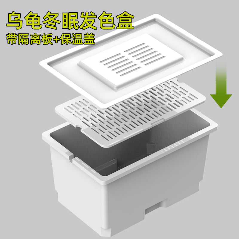 乌龟保温盒发色专用养龟缸孵化饲养箱黄缘龟蛋龟育苗隔离盒沉淀板