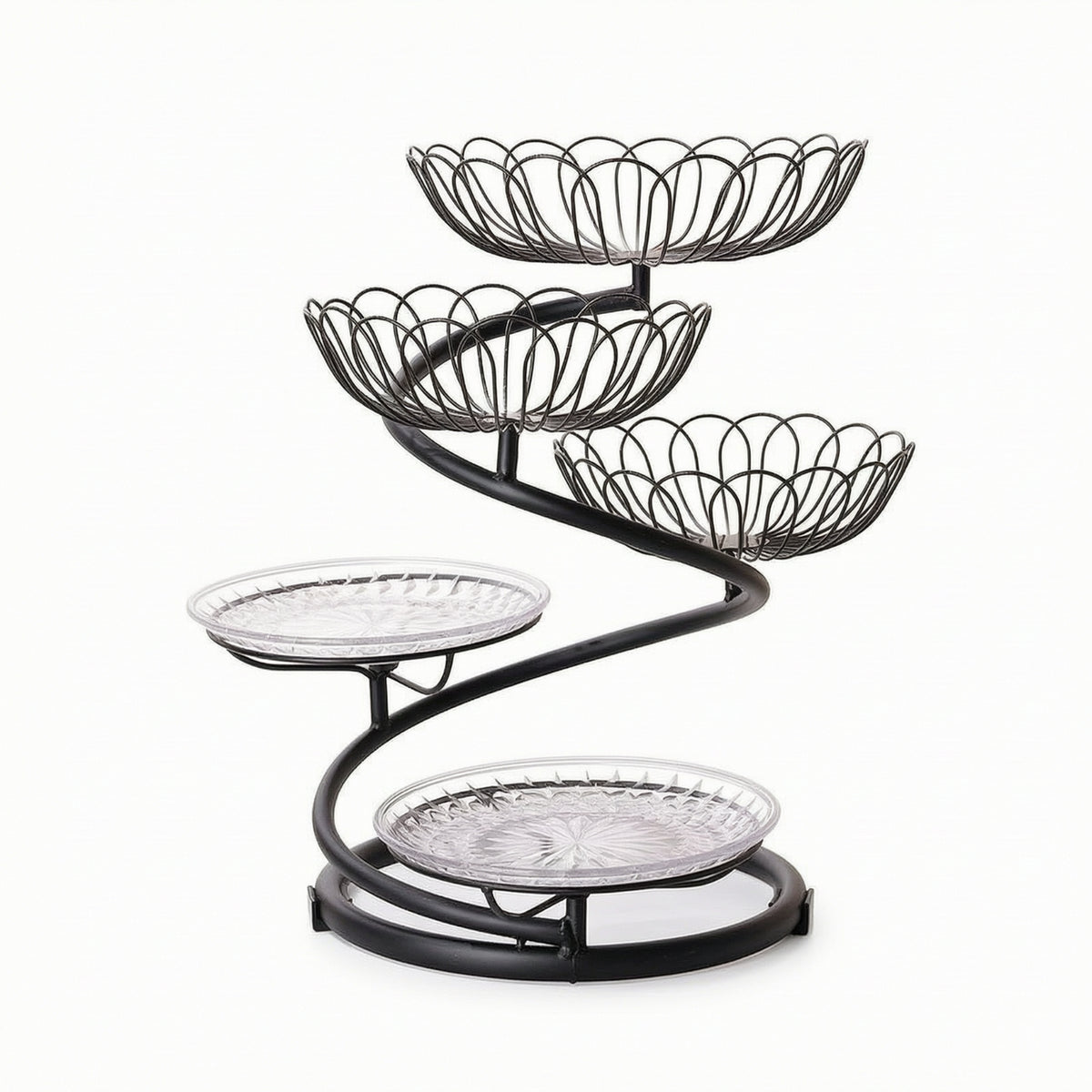 5-Tier Fruit Basket Stand Iron for Dining Table, Hosts