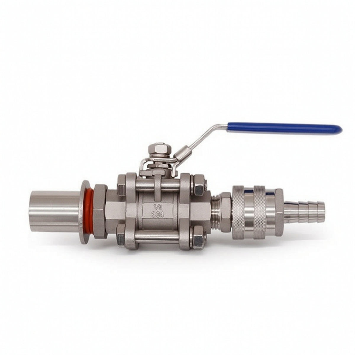 Inline Kettle Drain-Valve Assembly Compact Ball Valve with Bulkhead Fitting Fast Bulkhead Fitting for Home Brewing