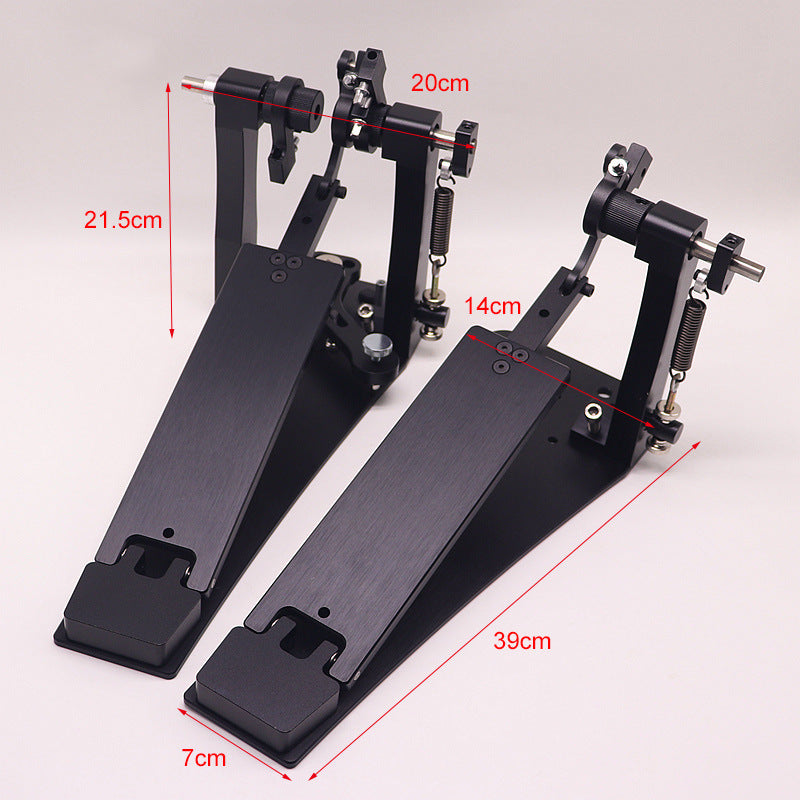 All-Black Brushed Double Bass Drum Pedal for Drum Kits
