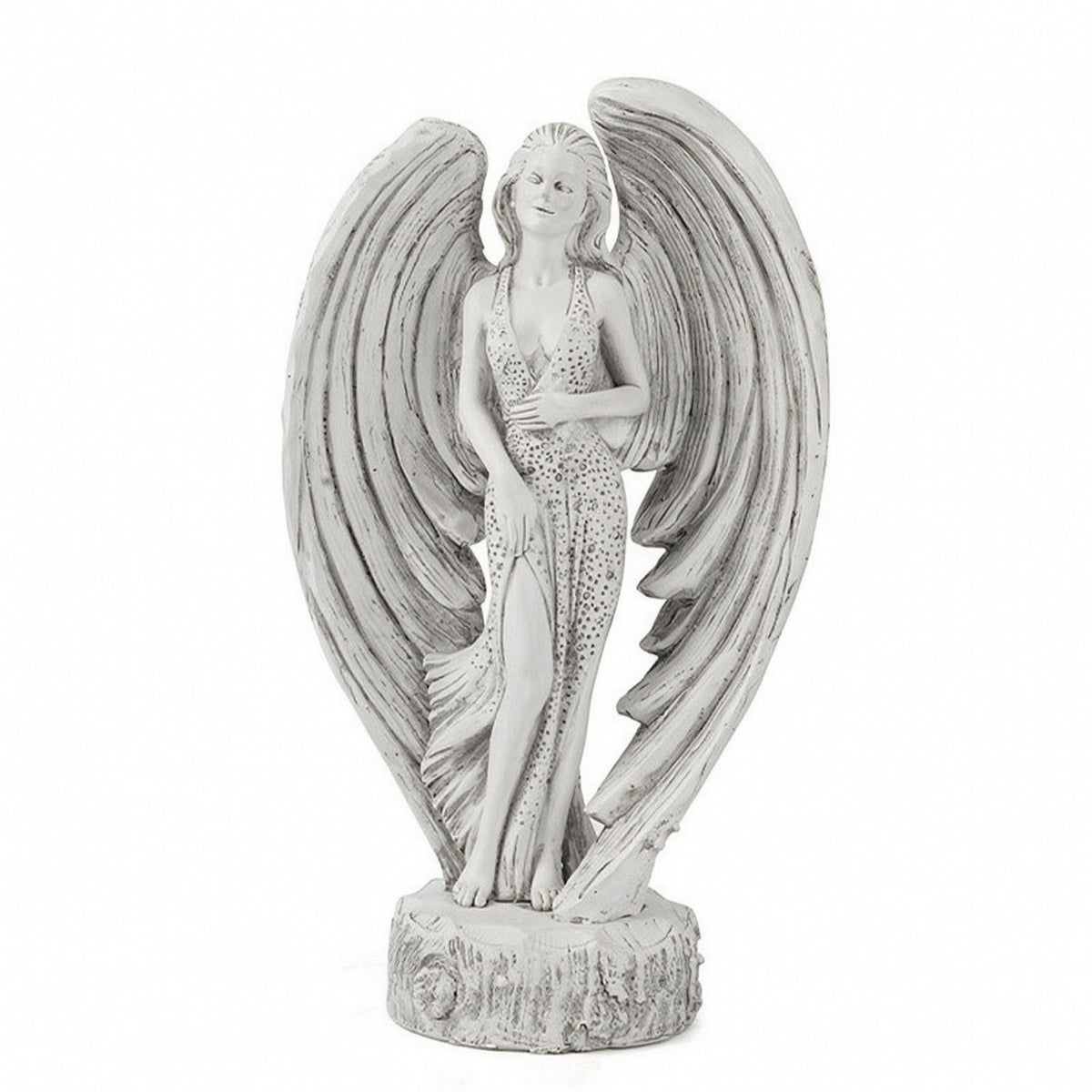 Angel Statue Vintage-Style Angel Statue with Pedestal Carved for Living Room