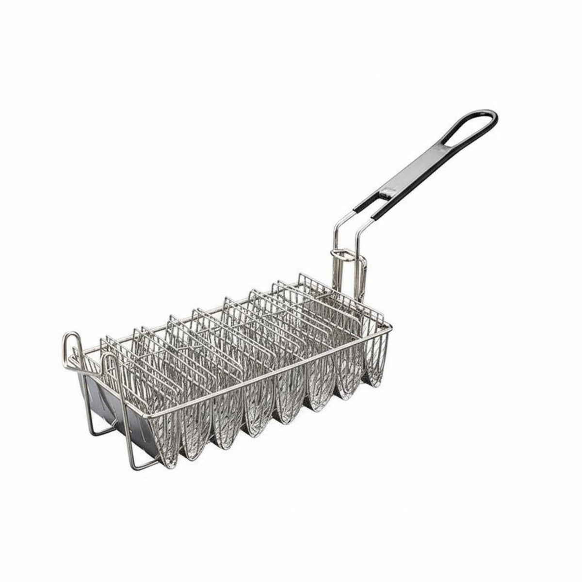 Fryer Basket Detachable Handle Molding Basket Separate Compartments Tortilla Frying Rack for Restaurant Owners, Chefs, Snack Bar
