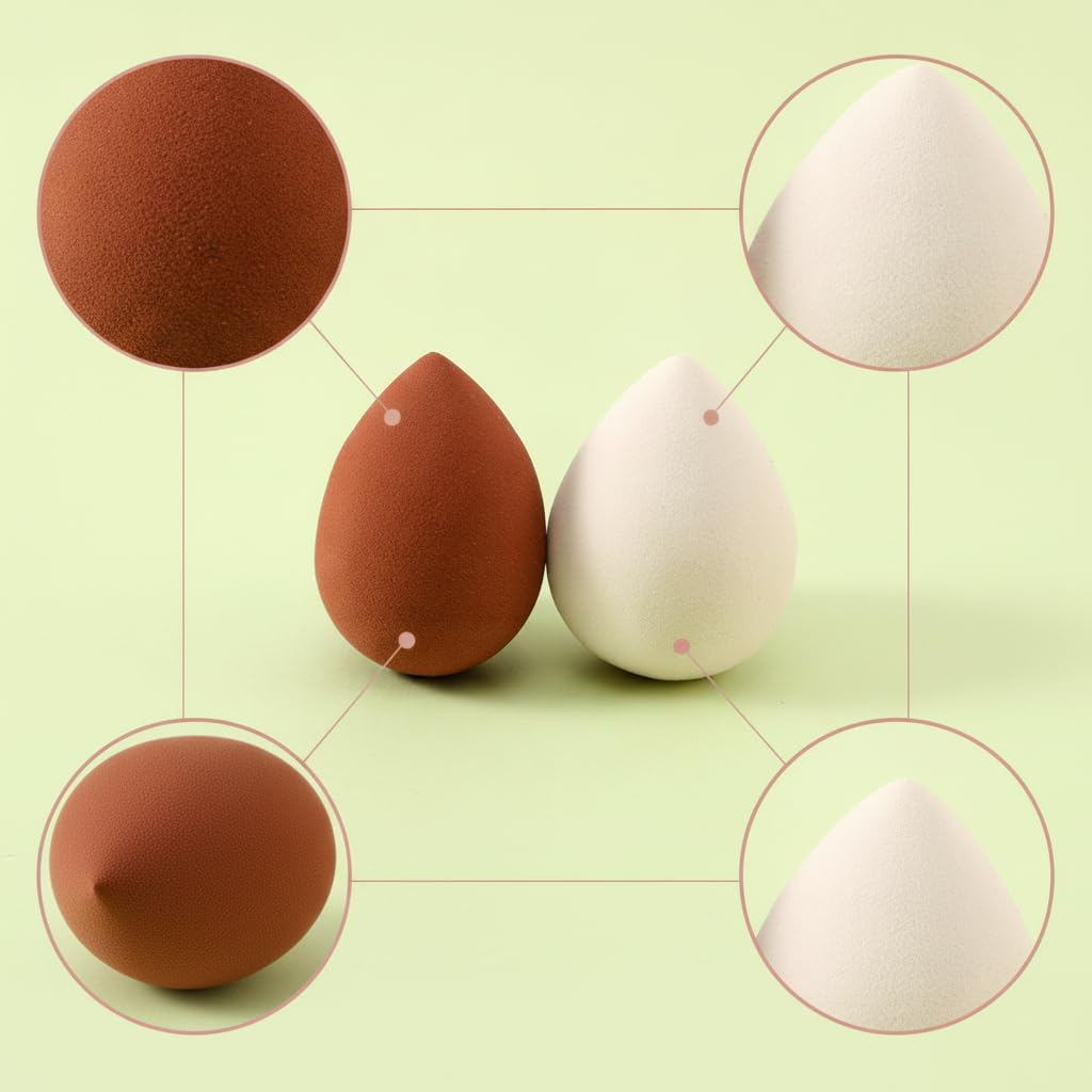 50-Pack Makeup Sponge Blender Set - Dry/Wet Dual-Use Beauty Sponges for Foundation, Powder, and Cream