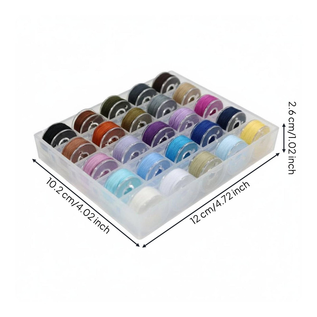 25 Pieces Sewing Device Bobbin Case Set Universal Fit Bobbins with Thread for Crafters