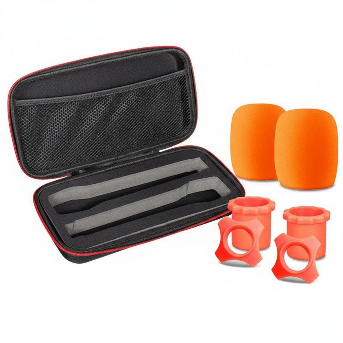 Portable Double Audio Device Case Drop-Resistant Double Wireless Audio Device Case Padded Interior for Stage Performance, Karaoke