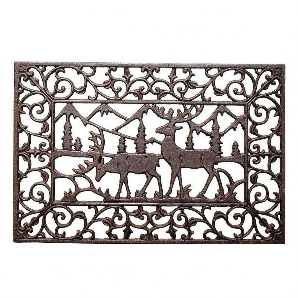 Cast Iron Door Mat Textured Metal Entry Mat Heavy-Duty for Entryway