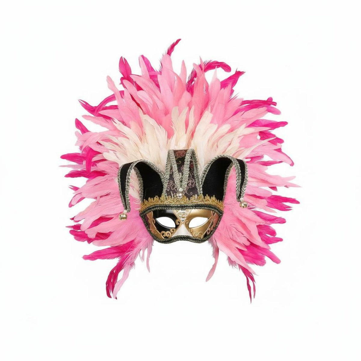 Feathered Feather Masquerade Mask Vintage Venetian Half Mask Retro Design Masquerade Headpiece Dramatic for Carnival, Halloween