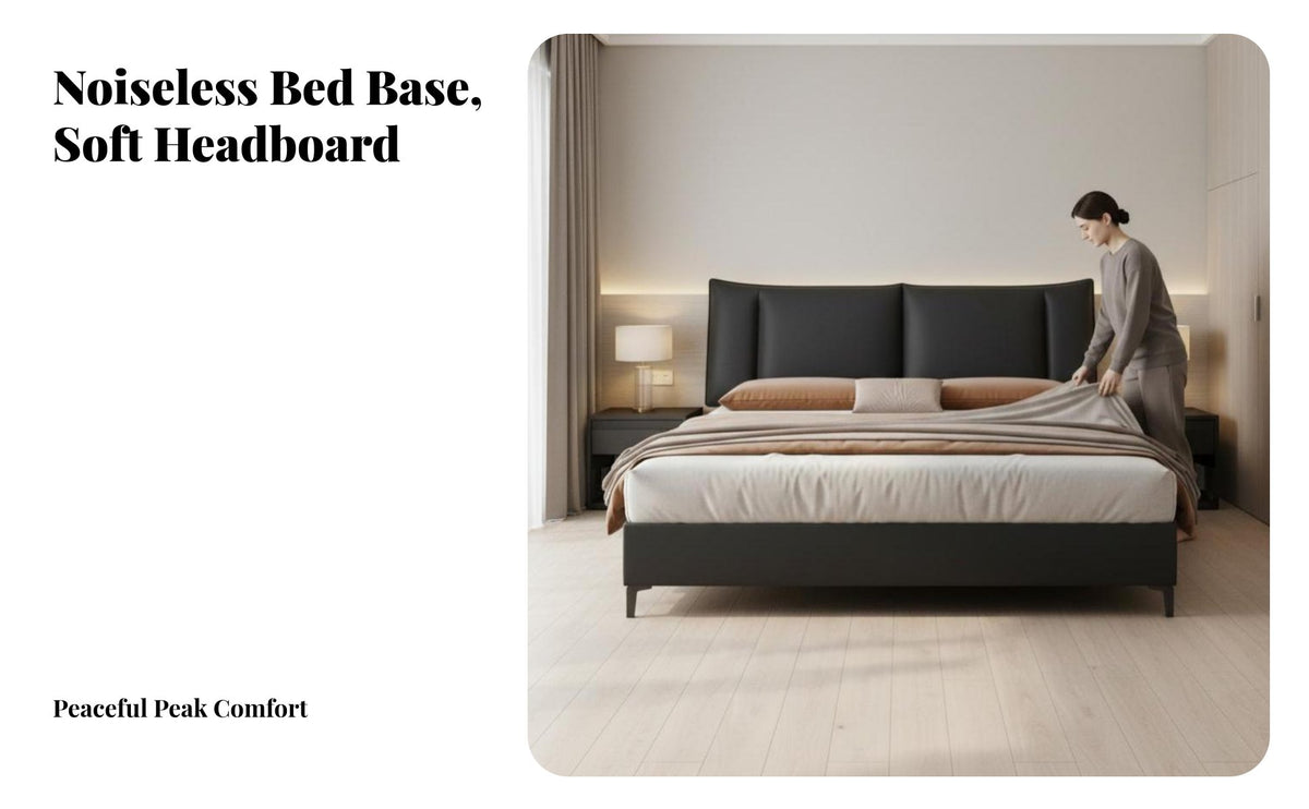 Minimalist Design Upholstered Storage Bed No Box foundation Needed Upholstered Bed Frame with Headboard Bedroom Furniture for Newlyweds, Homeowners, Apartment Dwellers, Home, Guest Room